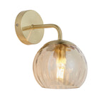 Dimple 1-Light Champagne Glass Wall Light with Brushed Gold Finish