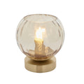 Dimple 1-Light Champagne Glass Table Lamp with Brushed Gold Finish
