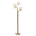 Dimple 3-Light Champagne Glass Floor Lamp with Brushed Gold Finish