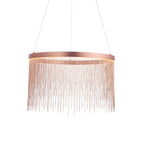 Zelma 1-Light Brushed Copper LED Waterfall Pendant