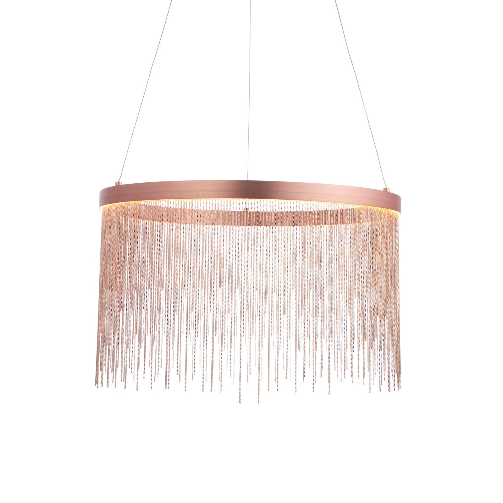 Zelma 1-Light Brushed Copper LED Waterfall Pendant