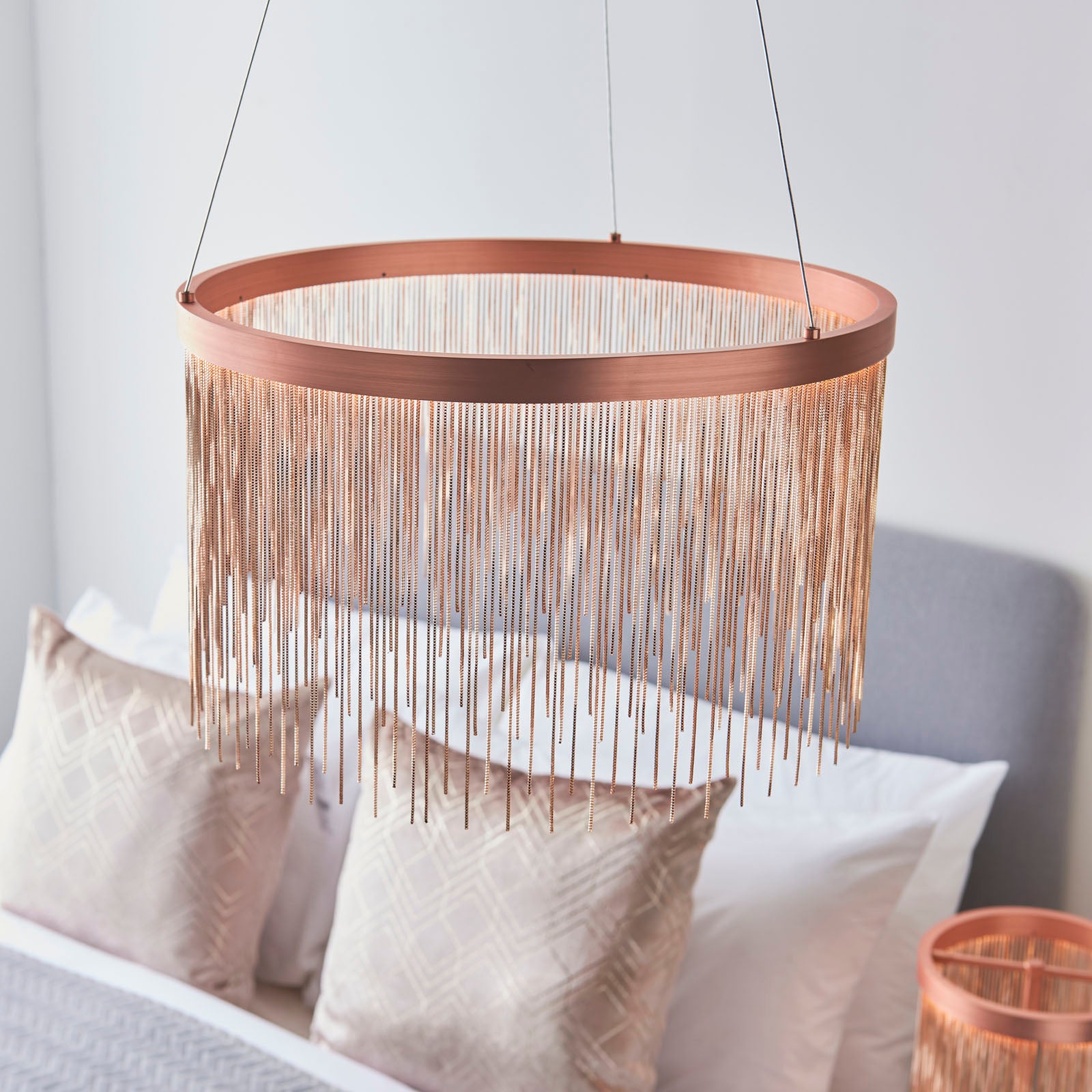 Zelma 1-Light Brushed Copper LED Waterfall Pendant