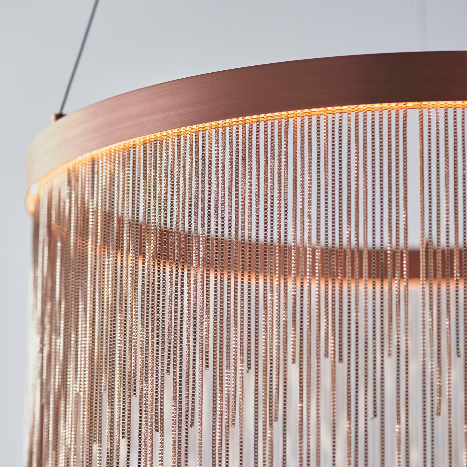 Zelma 1-Light Brushed Copper LED Waterfall Pendant