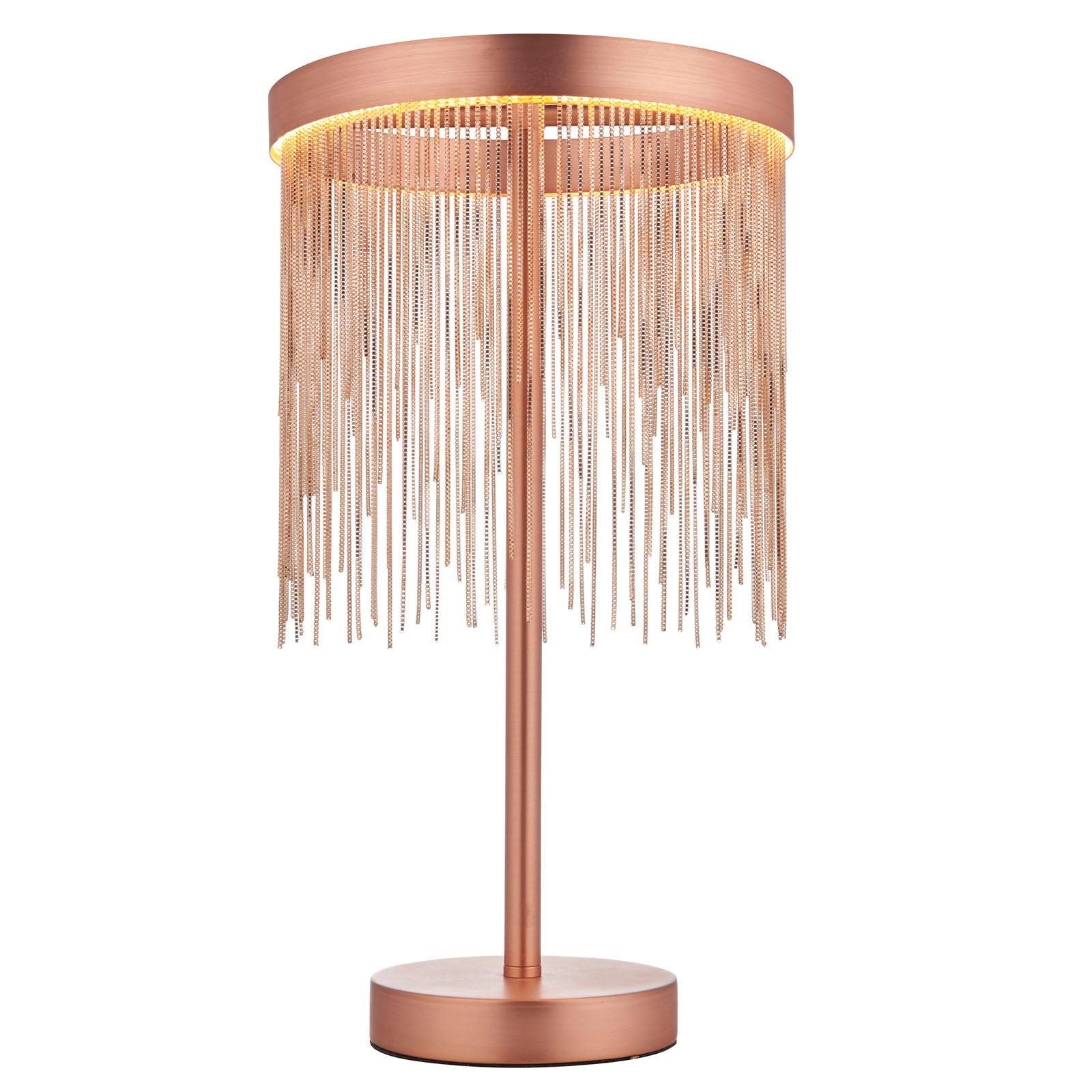 Zelma 1-Light Brushed Copper LED Waterfall Table Lamp