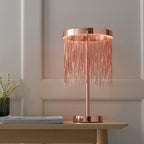 Zelma 1-Light Brushed Copper LED Waterfall Table Lamp