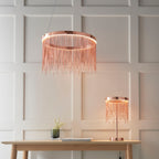 Zelma 1-Light Brushed Copper LED Waterfall Table Lamp