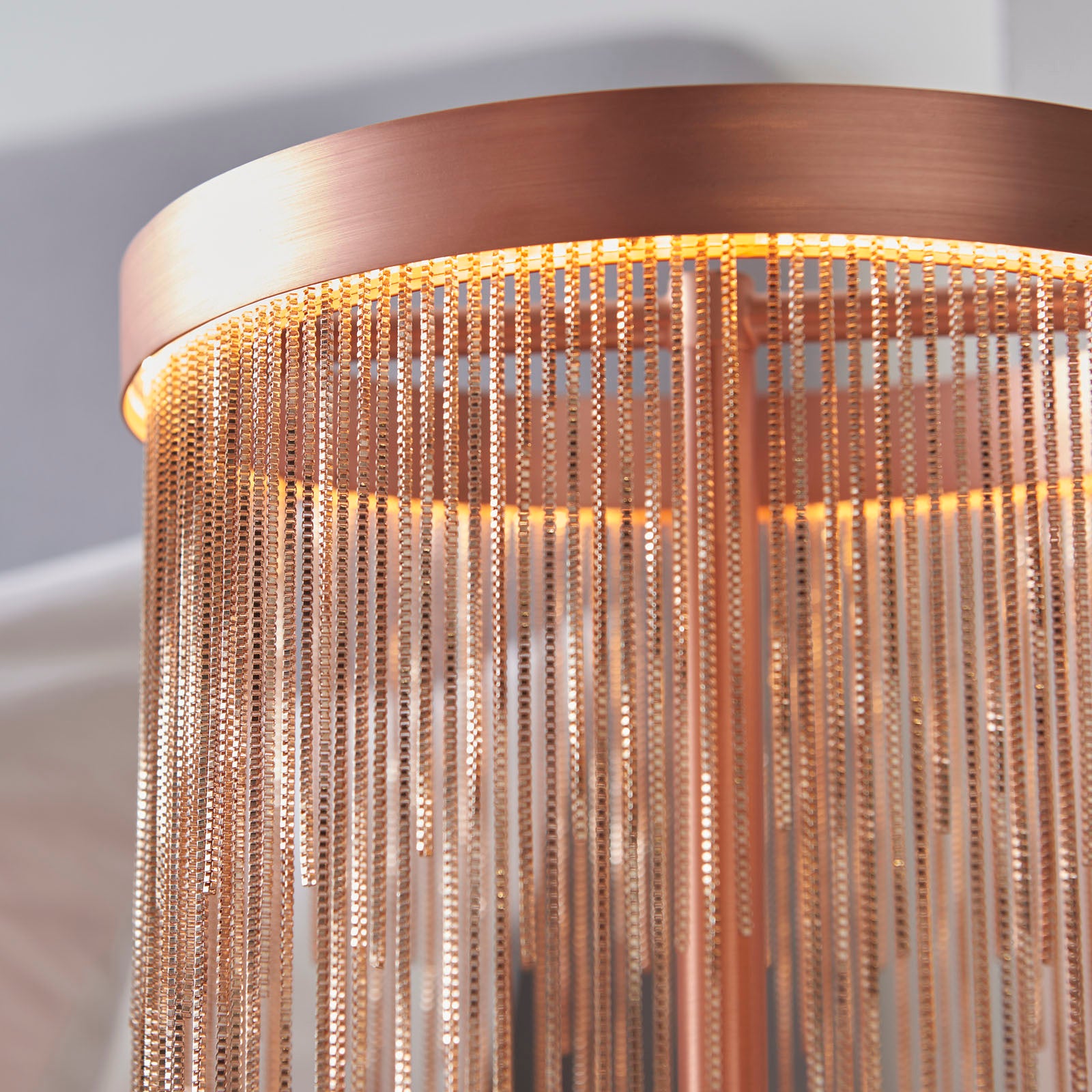 Zelma 1-Light Brushed Copper LED Waterfall Table Lamp