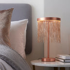 Zelma 1-Light Brushed Copper LED Waterfall Table Lamp