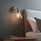 Hal 1-Light Industrial Wall Light with Glass - Aged Pewter & Copper