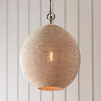 Asha 1-Light Pendant: Handmade Indian Wire (Diffused Light)