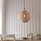 Asha 1-Light Pendant: Handmade Indian Wire (Diffused Light)