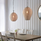 Asha 1-Light Pendant: Handmade Indian Wire (Diffused Light)