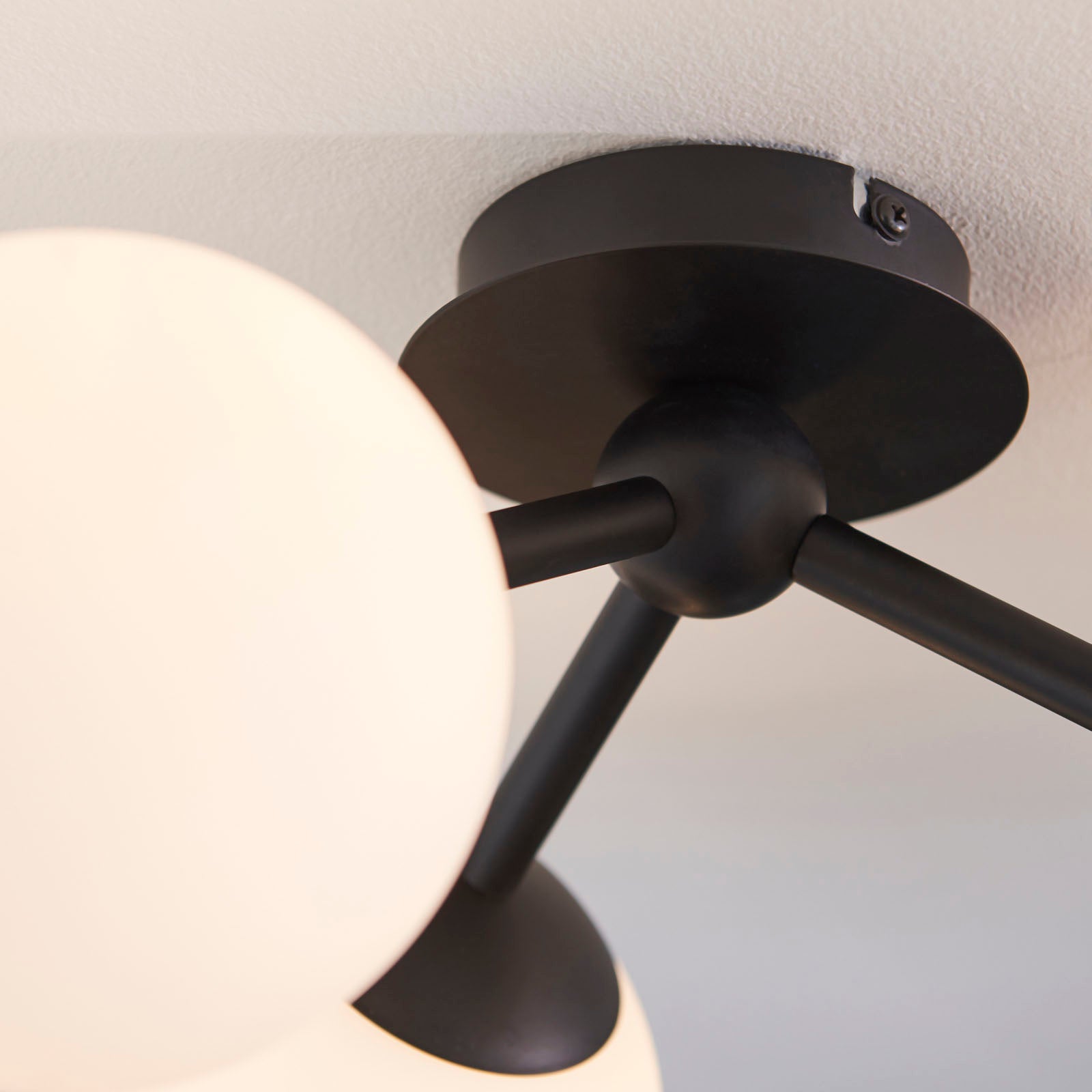 Pulsa Matt Black & Matt White 3-Light Dimmable IP44 Rated Bathroom Ceiling Light