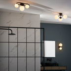Pulsa Matt Black & Matt White 3-Light Dimmable IP44 Rated Bathroom Ceiling Light (Similar)