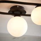Pulsa Matt Black & Matt White 3-Light Dimmable IP44 Rated Bathroom Ceiling Light (Similar)
