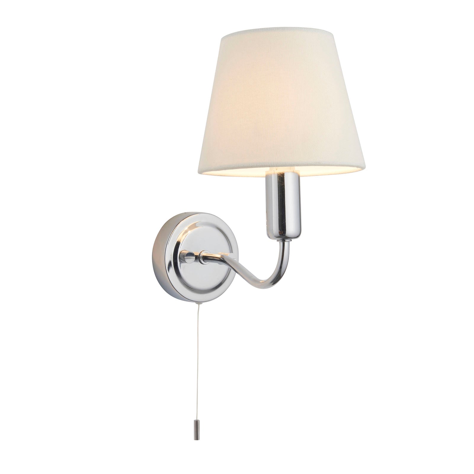Conway Chrome & Ivory Modern Wall Light (Bathroom)