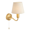 Conway Satin Brass & Ivory Modern Wall Light (Bathroom)