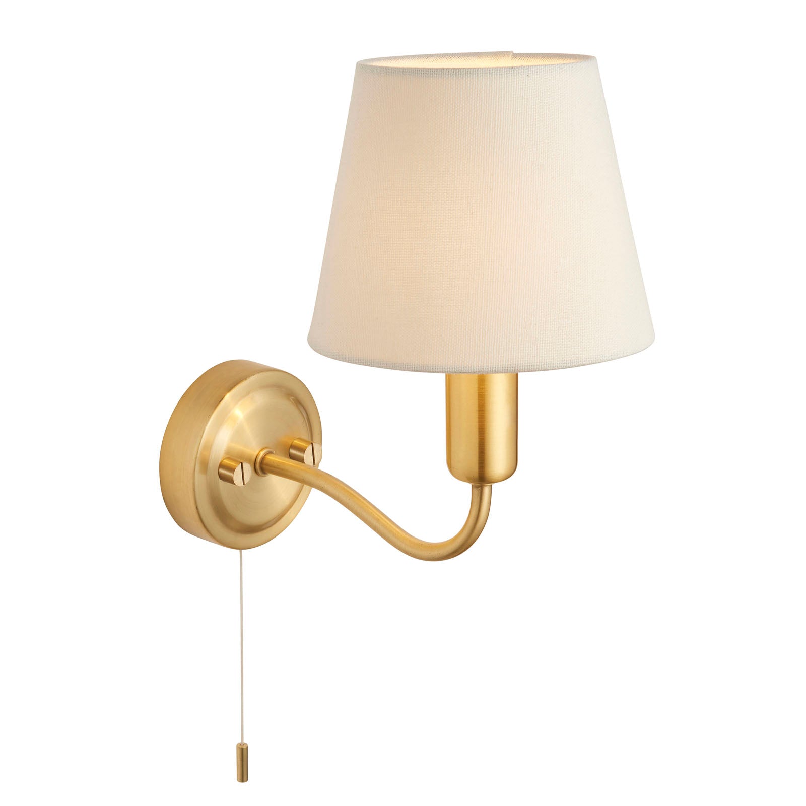 Conway Satin Brass & Ivory Modern Wall Light (Bathroom)