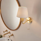 Conway Satin Brass & Ivory Modern Wall Light (Bathroom)