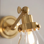Faraday 1-Light Satin Brass Adjustable Wall Light - IP44 Rated