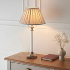 Avebury 1-Light Table Lamp: Classic Glass Column (Antique Brass)