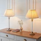 Avebury 1-Light Table Lamp: Classic Glass Column (Antique Brass)