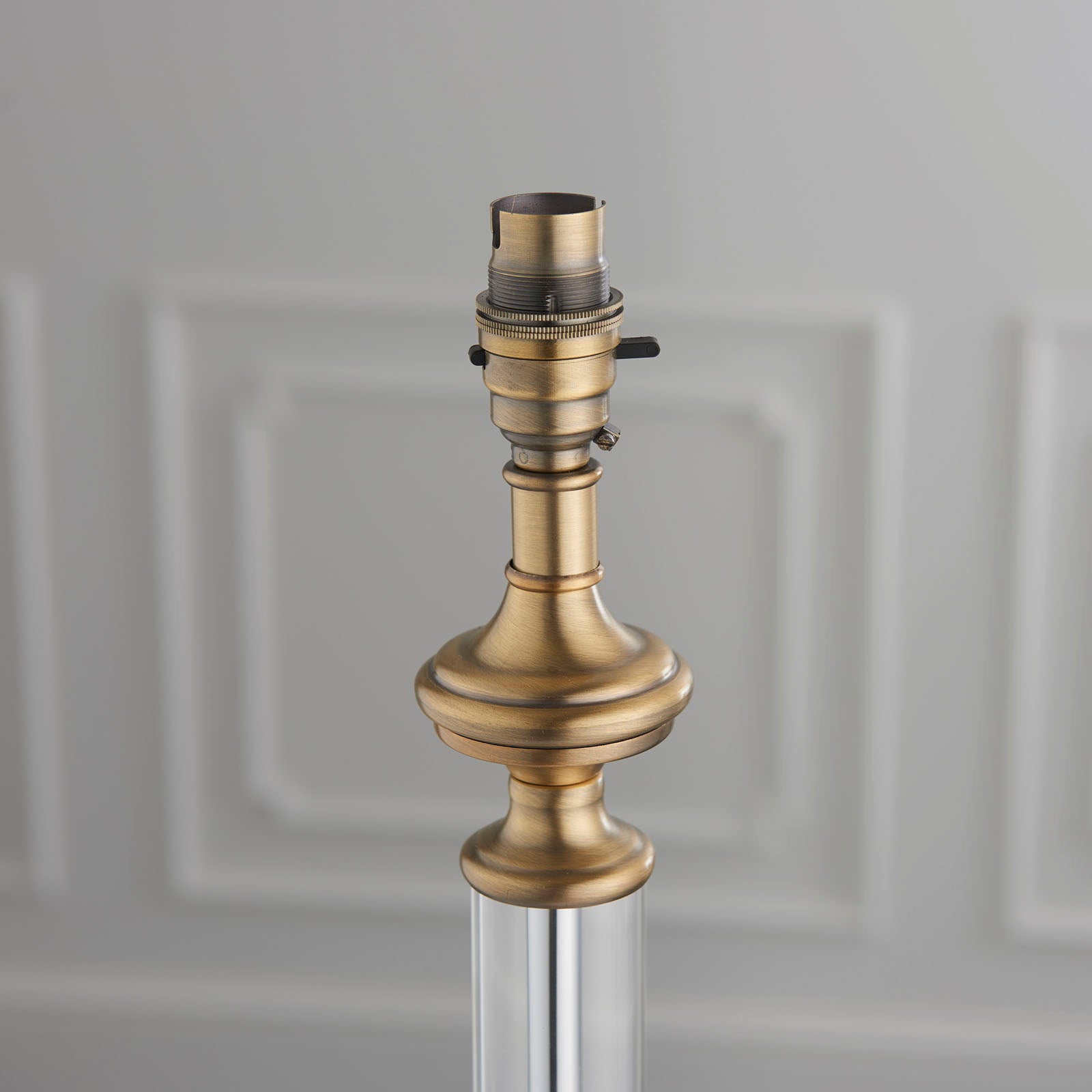 Avebury 1-Light Table Lamp: Classic Glass Column (Antique Brass)