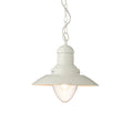Polperro Nautical Pendant Light - Clear Glass & Pale Cream Metal