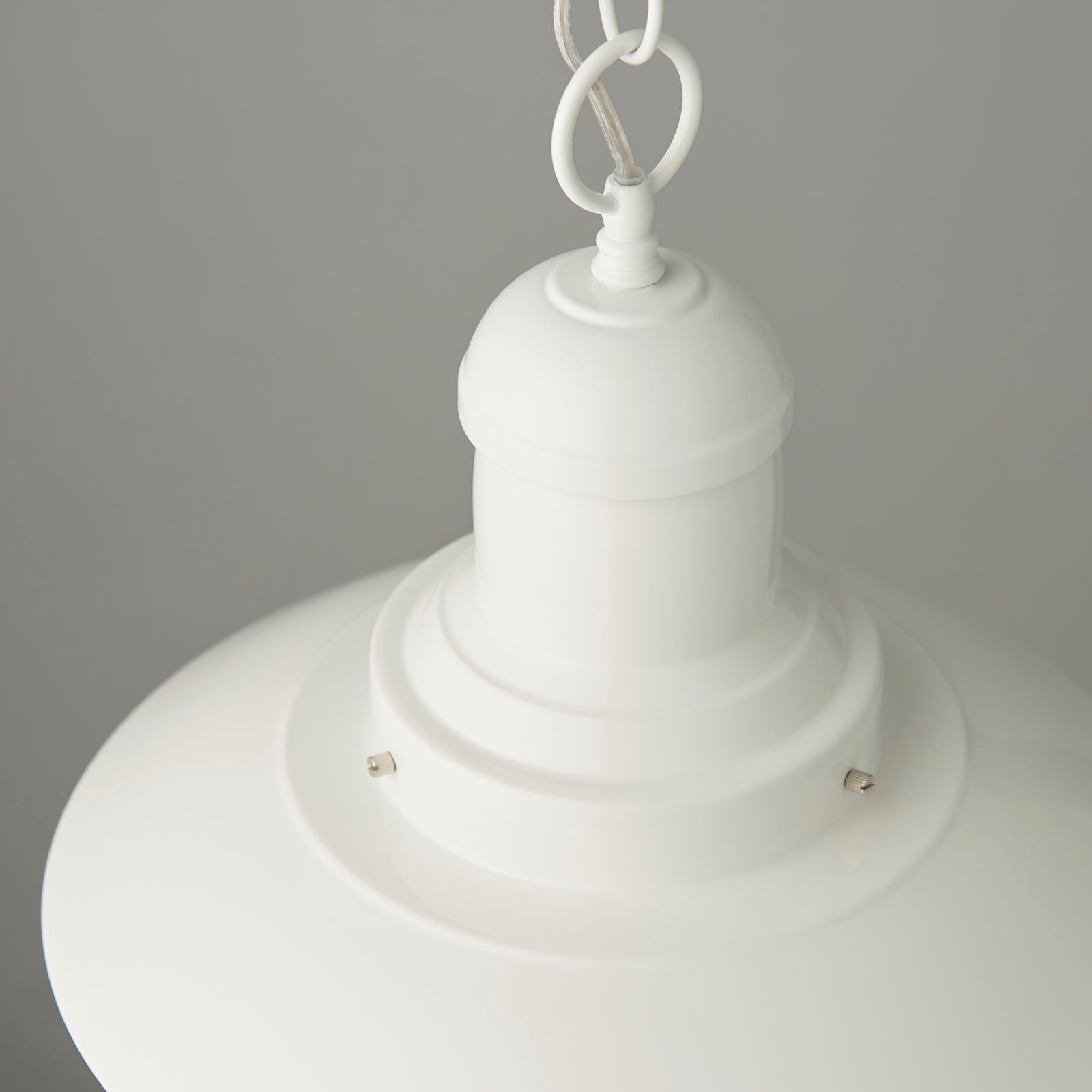 Polperro Nautical Pendant Light - Clear Glass & Pale Cream Metal