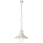 Polperro Nautical Pendant Light - Clear Glass & Pale Cream Metal