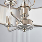 Highclere Bright Nickel 3-Light Pendant Light with Charcoal Linen Shades