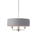Highclere Bright Nickel Multi-Arm Pendant Light with Charcoal Silk Shades