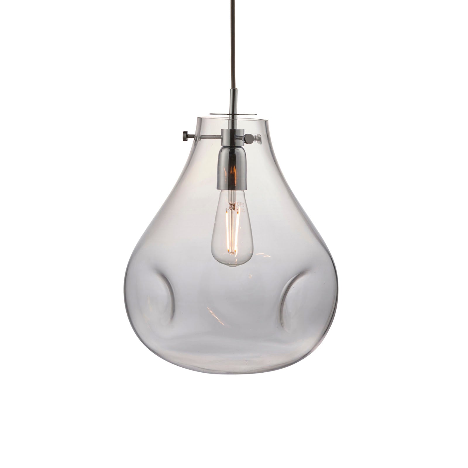 Utopia Clear Blown Glass Pendant Light (Adjustable Height)