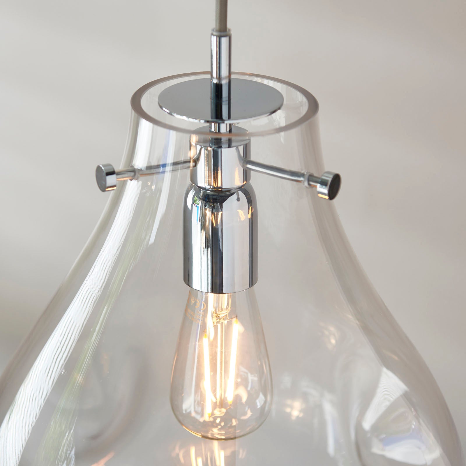 Utopia Clear Blown Glass Pendant Light (Adjustable Height)