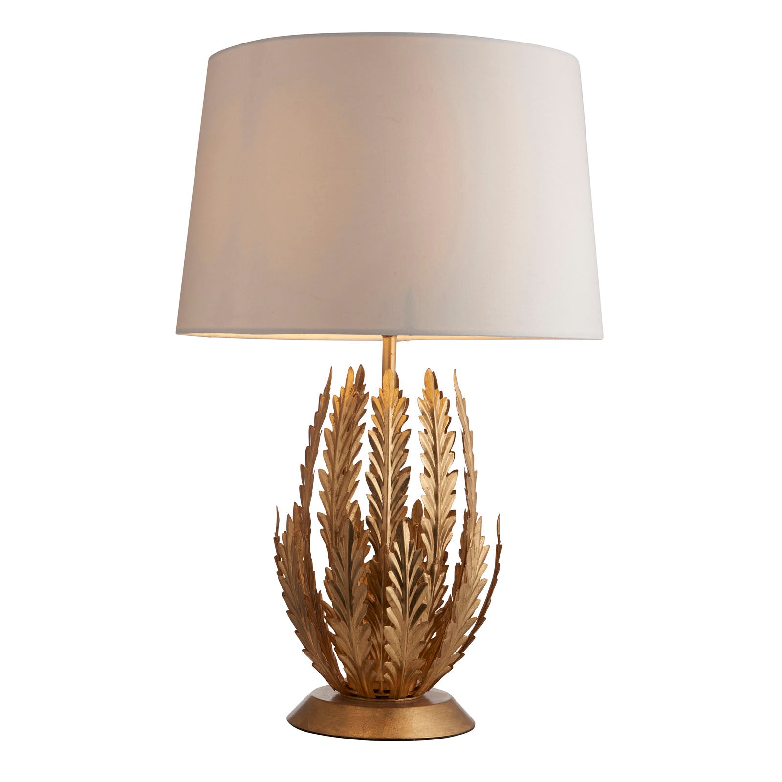 Delphine 1-Light Gold Leaf Floral Table Lamp with Fabric Shade