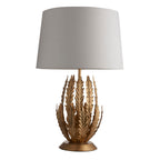 Delphine 1-Light Gold Leaf Floral Table Lamp with Fabric Shade