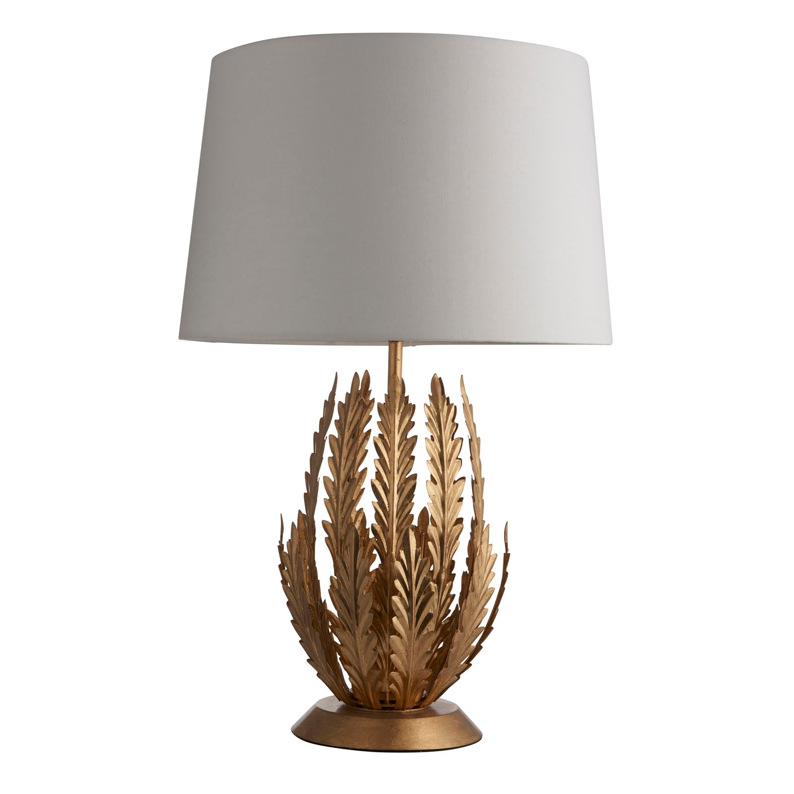 Delphine 1-Light Gold Leaf Floral Table Lamp with Fabric Shade