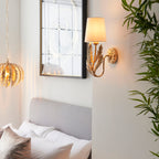 Delphine 1-Light Gold Leaf Floral Wall Light