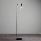 Toledo Matt Black Floor Lamp (Clear Glass Shade)