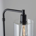 Toledo Matt Black Floor Lamp (Clear Glass Shade)