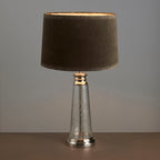 Winslet 1-Light Table Lamp with Clear Glass Base & Grey Velvet Shade