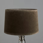 Winslet 1-Light Table Lamp with Clear Glass Base & Grey Velvet Shade