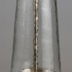 Winslet 1-Light Table Lamp with Clear Glass Base & Grey Velvet Shade