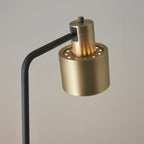 Mayfield Antique Brass & Black Industrial Floor Lamp with On/Off Switch (LED Compatible)