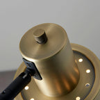 Mayfield Antique Brass & Black Industrial Floor Lamp with On/Off Switch (LED Compatible)