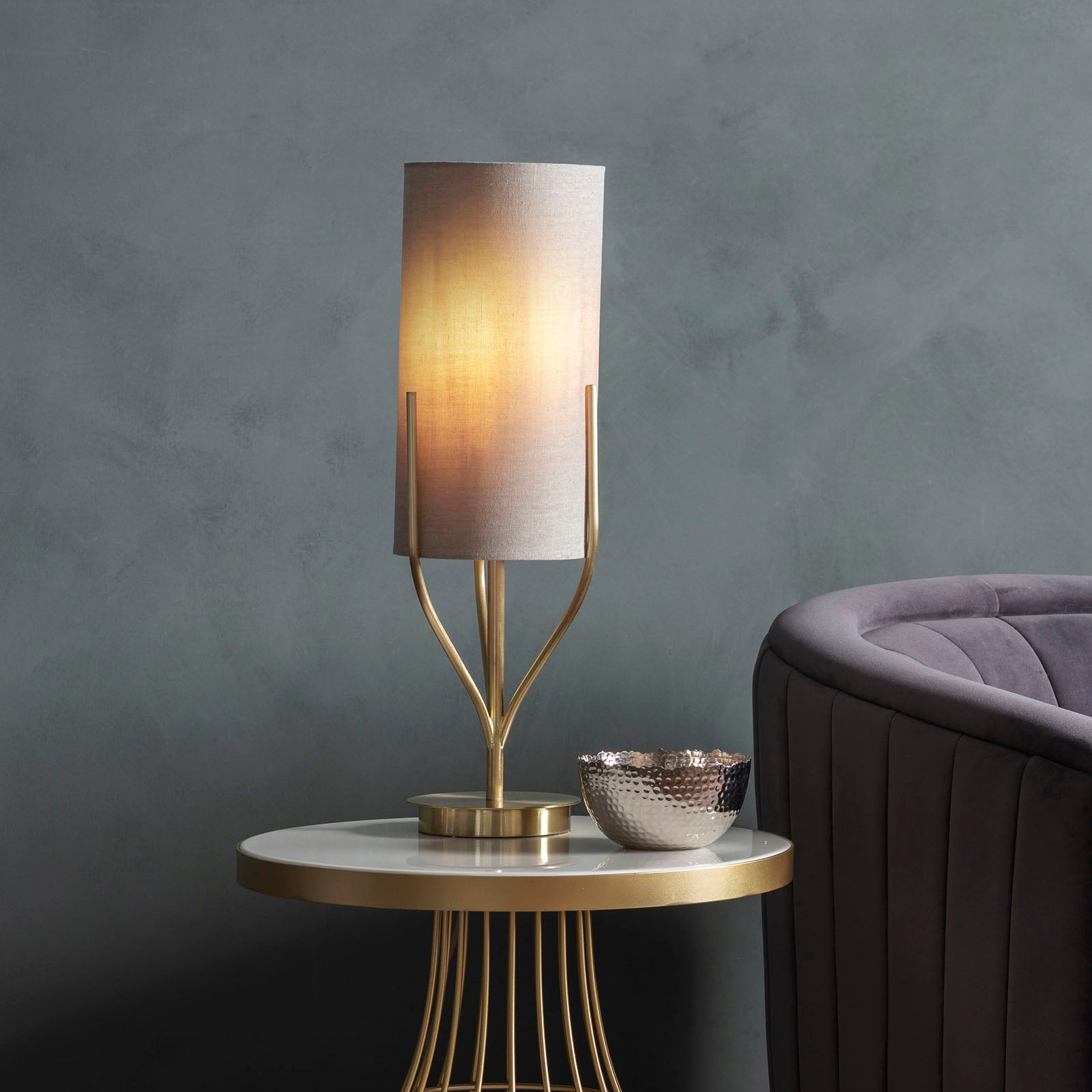 Fraser 1-Light Brushed Brass Table Lamp