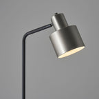 Mayfield Brushed Silver & Black Industrial Floor Lamp with On/Off Switch (LED Compatible)