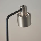 Mayfield Brushed Silver & Black Industrial Floor Lamp with On/Off Switch (LED Compatible)