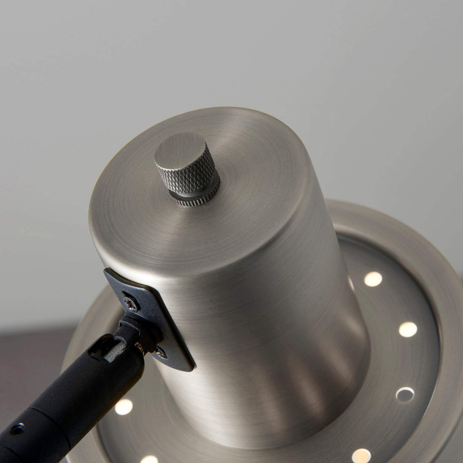 Mayfield Brushed Silver & Black Industrial Floor Lamp with On/Off Switch (LED Compatible)