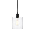 Toledo Matt Black Adjustable Pendant Light (Clear Glass)